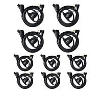 UAYESOK 2Pin D Shape Radio Earpiece for Motorola CP040 10 Pcs with PTT Mic | D Ring Earhook over ear, Walkie talkie headset with PTT microphone; compatible with Motorola DP1400 XT420 XT460 Hytera PD405