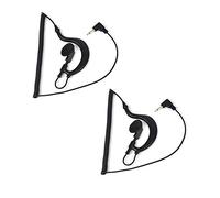 UAYESOK 3.5mm Police Receive/Listen Only Earpiece G Shape Soft Ear Hook Surveillance Headset for Two Way Radio, Radio Speaker Mic (2)
