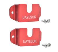 UAYESOK 3-in-1 Car Walkie Talkie Holder, Handheld Radio& Speaker Microphone& Mobile Radio Mic Mount, CB Radio Mic Bracket with 3M Adhesive Back for Baofeng Kenwood Motorola Quansheng (Red 2 pcs)