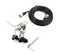 UAYESOK Car Antenna Mount Bracket Clip Trunk Lid Hatchback Mobile Radio Antenna Mount Base with 5M/16.4ft SO239 to PL-259 RG-58 Coax Cable for Vehicle Car HAM Radio Antenna