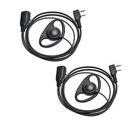 UAYESOK D Shape Security Earpiece Radio 2 Pin Bodyguard Headset with PTT Mic for Walkie Talkie Baofeng Kenwood TK-2107 TK-3501 Midland G10 Retevis RT24 RT22 RT27 Two Way Radio (2 Pack)