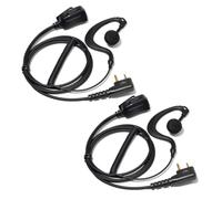 UAYESOK G Shape Earhook Radio Headset Earpiece for Midland G7 G7 XTR G9 Pro Plus G5 G6 G8 XT30 XT50 XT60 XT70 ALAN42 ALAN52 M24 M48 PMR446 2 Pin Walkie Talkie CB Accessories with PTT Mic (2 Pcs)