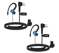 UAYESOK G-Shape Walkie Talkie Earpiece 2 Pin for Motorola CP040 Radio 2 Pcs | Radio Headset two pin, with PTT mic & eartip, for Motorola DP1400 GP300 XT420 XT460 HyteraPD405 PD505, for security guard