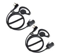 UAYESOK G Shape Walkie Talkie Earpiece Surveillance Headset with PTT Mic Compatible with 2 Pin Kenwood Baofeng UV-5R 888S BF-F8HP UV-82 Quansheng UV-K5 Retevis TYT Security Two Way Radio (2 PCS)