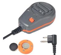 UAYESOK QX-18 Magnet Speaker Mic for Motorola Two Way Radios GP88 GP300 GP2000 GP3188 CP185 CP200D CLS1110 CLS1410 RDU4100 RMU2040 PR400, 2 pin HT Police Car Microphone (Grey)