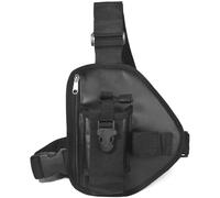 UAYESOK Radio Chest Harness, Walkie Talkie Holder, Utility Shoulder Strap & Holder, Adjustable Hands Free Nylon Vest for Baofeng, Motorola, Icom, Midland, President, PMR446 Two Way Radio (Black Plus)