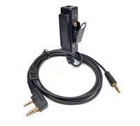 UAYESOK Radio Earpiece Adatper, 2 Pin Kenwood to 3.5mm AUX Audio Interface Cable, Walkie Talkies Headset Adapter with PTT for Baofeng Kenwood TYT Wouxun Quansheng 2 Way Radio for Electronic Earmuffs