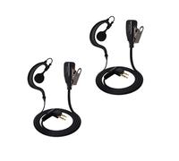 UAYESOK Radio Earpiece G Shape Walkie Talkie Headset for Motorola 2 Pcs | G-Shape earhook; with PTT microphone; 2-Pin; for Motorola and Hytera radios; fits CP040, DP1400, XT420 XT460; for security