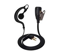 UAYESOK Radio Earpiece G Shape Walkie Talkie Headset with PTT Mic Microphone for Motorola Radio 2 Pin CP040 CP200 DP1400 GP300 XT180 XT420 XT460 Hytera PD505 Midland Security 2 Way Radio (1 Pcs)