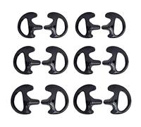 UAYESOK Replacement Earmold Soft Silicone Ear Buds Eartips for Motorola Kenwood Two Way Radio Air Acoustic Coil Tube Walkie Talkie Covert Earpiece Headset (SML*2, Black)