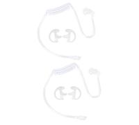 UAYESOK Two Way Radio Air Acoustic Coil Tube Audio Kits with Replacement Earbuds Soft Silicone White Medium Earmold Eartips for Motorola Kenwood Retevis Walkie Talkie Covert Earpiece Headset(2 Pack)