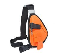 UAYESOK Two Way Radio Chest Pouch Holder Radio Chest Pack Shoulder Harness Holster Universal Vest Bag Case with Nylon Strap Belt for BAOFENG Motorola Midland Icom Cobra Walkie Talkie (Orange)