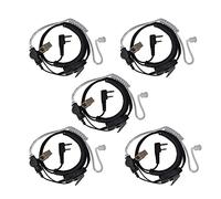 UAYESOK Two Way Radio Headset Surveillance Covert Security Earpiece 2 Pin with Mic PTT Compatible with Baofeng UV-5R 888S Kenwood TK-3401 TK-3501 Retevis Walkie Talkie with Air Acoustic Tube (5 PCS)
