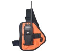 UAYESOK Walkie Talkie Chest Harness Radio with USB Charging, Universal Portable Vest Bag Case with Adjustable Nylon Strap Compatible with Baofeng Kenwood Quansheng Motorola Two Way Radio(Orange)