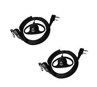 UAYESOK Walkie Talkie Earpiece 2 Pin D-Shape Police Security Radio Headset with PTT Mic Microphone For Baofeng UV-5R BF-888S UV-82HP Kenwood TK250 TK-3160 TYT Two Way Radio (Pack of 2)