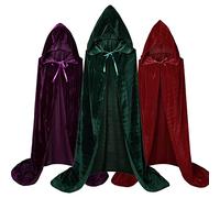 UAZIHEEY Adults Mary Sanderson Hooded Cloak Cape Sisters Halloween Cosplay Costume Velvet Robe,Red,XLarge