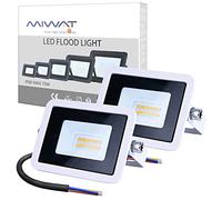 Ubanner 2 Pack 10W 220V LED Flood Light, Warm White, IP68 Waterproof Super Bright Security Lights, Outdoor Floodlight for Yard, Garden, Playground, Basketball Court