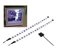 Ubanner LED Light Strip Computer Lighting White, Magnetic, Molex Connector, 2pcs LED Strip for PC Case Lighting Kits