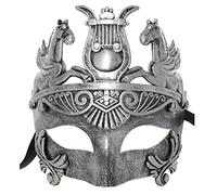 Ubauta Silver Ancient Greek Spartan Warrior Roman Gladiator Mask, For Masquerade Costume Party/Mardi Gras/Phantom Of The Opera/Ball