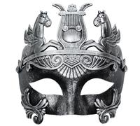 Ubauta Silver/Black Butterfly Women Mask & Silver Roman Warrior Men Mask Venetian Couple Masks For Masquerade/Party/Ball Prom/Mardi Gras/Wedding/Wall Decoration(elastic band)