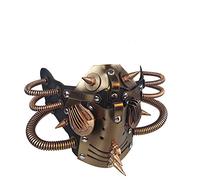 Ubauta Steampunk Leather Mask Cosplay Mask Punk Rivet Masquerade Mask-Bronze