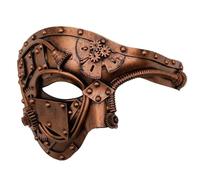 Ubauta Steampunk Metal Cyborg Venetian Mask,Silver Masquerade Mask For Halloween Costume Party/Phantom Of The Opera/Mardi Gras Ball