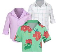 Ubaywey Jinu Printed Shirt Casual Street Beach Shirt Abby Boys Cosplay Shirts Movies Halloween Outfit, Green, M