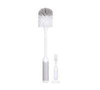 Ubbi Baby Bottle Brush Set, Bottle Brush and Nipple Teat Brush, Baby Cleaning Essentials, Grey