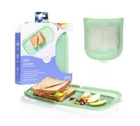 Ubbi Platemate Reusable Silicone Storage Bag, Opens Flat as Placemat, Dishwasher and Freezer-Safe, Lunch Container, Leakproof Sandwich & Snack Bag, Easy to Clean, BPA-Free, Sugar Snap Green
