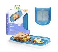 Ubbi Platemate Reusable Silicone Storage Bag, Opens Flat as Placemat, Dishwasher and Freezer-Safe, Lunch Container, Leakproof Sandwich & Snack Bag, Easy to Clean, BPA-Free, Juniper