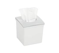 Ubbi Square Tissue Box Cover Holder, Cube Facial Tissue Dispenser for Bathroom Vanity Countertop, Bedroom or Office, White