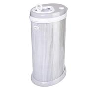 Ubbi Stainless Steel Nappy Bin, Odour Locking, No Special Bag Required, Award-Winning Diaper Pail, Cassette Free Disposal System, Woodgrain