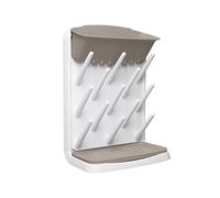 Ubbi Vertical Baby Bottle Drying Rack, Space Saving Countertop Drying Rack Baby Accessory, Taupe