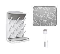 Ubbi Vertical, Grey Bottle Drainer, Bottle Brush & Microfibre Drying Mat, One Size