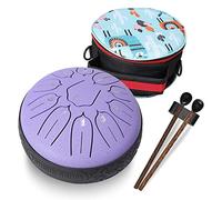 Ubblove Steel Tongue Drum, Handpan Drum 11 Notes 6 inch Percussion Instruments with Mallets Bag for Meditation Musical Education Concert Party Gifts - Purple