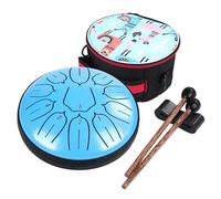 Ubblove Steel Tongue Drum Instruments: 6 Inch 11 Notes D Key Metal Steel Drums with Bag - Percussion Instrument for Music Education, Relaxation, Meditation and Gifts - Blue