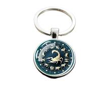 UBBVPKY 12 Constellation Keychains - Zodiac Sign Glass Double-Sided Design Pendant Key Chains Birthday Astrology Gift Car Keyring Accessory Scorpio One Size