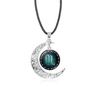 UBBVPKY 12 Constellation Necklace for Women Men - Fashion Leather Rope Zodiac Sign Pendant Clavicle Chain Necklaces Astrology Horoscope Constellation Jewellery Scorpio