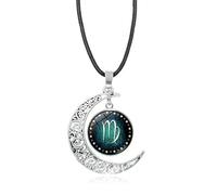 UBBVPKY 12 Constellation Necklace for Women Men - Fashion Leather Rope Zodiac Sign Pendant Clavicle Chain Necklaces Astrology Horoscope Constellation Jewellery Virgo