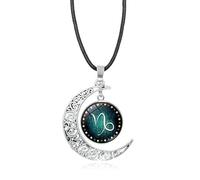 UBBVPKY 12 Constellation Necklace for Women Men - Fashion Leather Rope Zodiac Sign Pendant Clavicle Chain Necklaces Astrology Horoscope Constellation Jewellery Capricorn