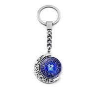 UBBVPKY 12 Zodiac Sign Luminous Keychain - Double Sided Rotation Moon Pendant Constellation Keyring, Women Men Glow In The Dark Key Chain for Car Bag Key Ring Gemini One Size