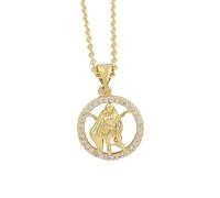 UBBVPKY Constellation Necklace 12 Zodiac Signs Round Pendant Necklace Horoscope With Diamond Constellations Astrology Clavicle Chain Birthday Jewelry Gifts for Women Virgo