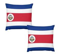 UBBVPKY Costa Rica Flag Printed Cushion Covers 60×60 Cm Set of 2 National Flag Style Cushion Cases Square Decorative Throw Pillow Covers For Sofa Couch Bedroom Home