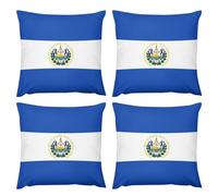 UBBVPKY Cushion Covers Set of 4, 60×60 Cm National Flag Style Decorative Throw Pillow Covers 24" X 24" Square El Salvador Flag Print Pillow Cases For Couch Bedroom Home