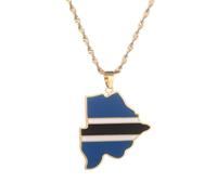 UBBVPKY Fashion Botswana Map Necklaces For Women Men - Map Pendant Necklace Unisex Geometric Pendant Ethnic Style Charm Necklace Jewelry Gifts Yellow 60 CM