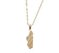 UBBVPKY Fashion Map of Madagascar Pendant Necklace - Ethnic Dripping Oil Country Maps National Flag Necklaces For Women Men Patriotic Charm Jewelry Gift Yellow-B 50 CM