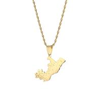 UBBVPKY Fashion Republic of Congo Map Pendant Necklace - Ethnic Dripping Oil Country Maps National Flag Necklaces For Women Men Patriotic Charm Jewelry Gift Yellow 50 CM