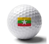 UBBVPKY Funny Golf Balls with Republic of the Union of Myanmar Flag - Fun Gifts for All Golfers, Novelty for Golf Lovers, Kids & Dads, Cool Golfers Lovers Accessories for Men Gift