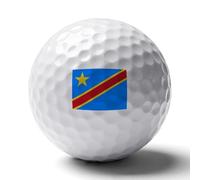 UBBVPKY Golf Practice Balls Elastic Rubber - with Republic of the Congo Flag Printed, Dimpled Exercise Balls for Golf Swing Training Aids for Home Indoor Outdoor Backyard