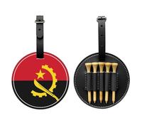 UBBVPKY Golf Tee Holder Bag Accessories, Including 5 Golf Ball Tees, Creative Republic of Angola Flag Printed for Women Men Golfers Father's Day
